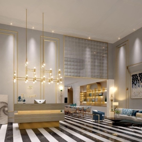 现代美容院大堂前台3D模型下载